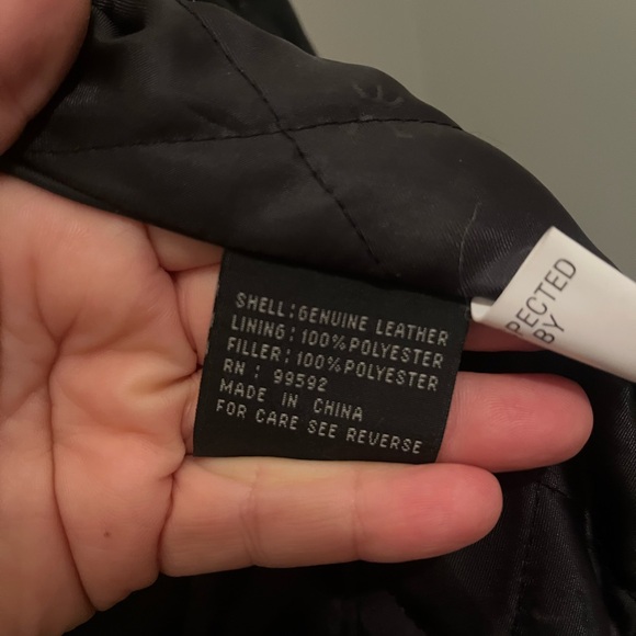 Perry Ellis Black Genuine Leather Trench Coat - Picture 5 of 5